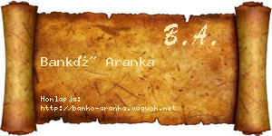 Bankó Aranka névjegykártya